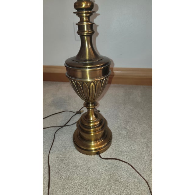 Vintage Mid-Century Modern Solid Brass Trophy / Urn Table Lamp For Sale - Image 9 of 10