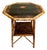 Antique Scorched Bamboo Chinoiserie Side Table With Hand-Painted Lacquer Top, Early 20th Century For Sale