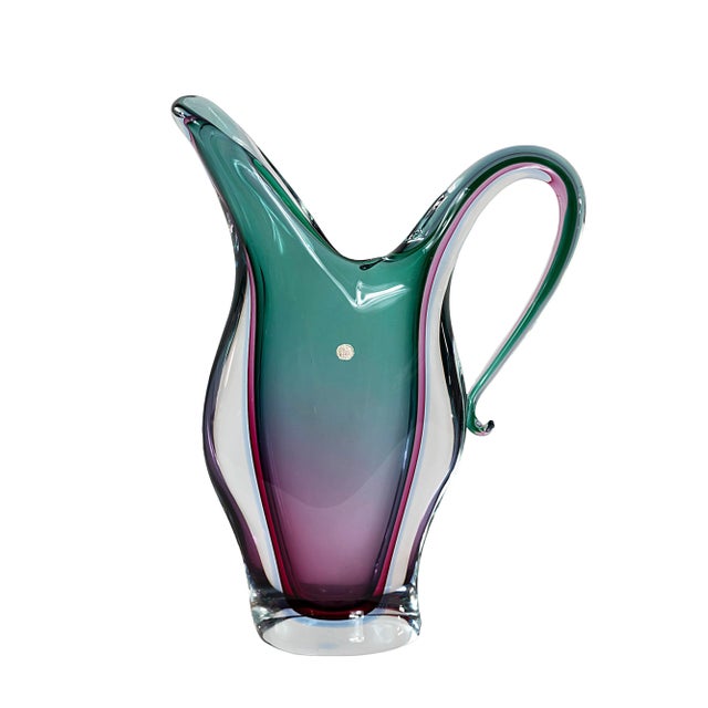 Mid-Century Italian Handmade Sommerso Murano Glass Vase, 1970s For Sale - Image 9 of 9