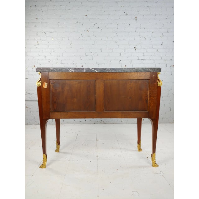 Metal 19th Century French Cabinet Double Door W/Gilt Bronze Ormolu & Marble Top-Signed For Sale - Image 7 of 11