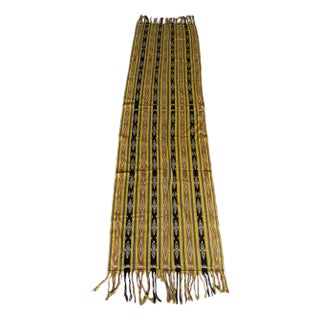 Antique Ikat Backed in Suede For Sale