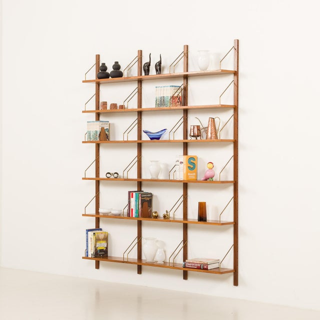 Danish Teak Three Bay Shelving Unit in the style of Poul Cadovius, 1960s For Sale - Image 11 of 11