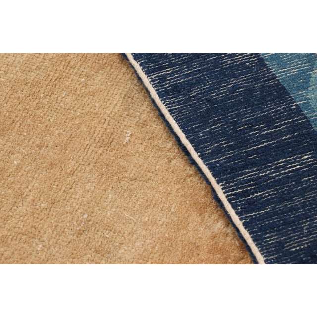 Beige Antique Chinese Peking Rug With Beige Open Field & Blue Border From Rug & Kilim For Sale - Image 8 of 8