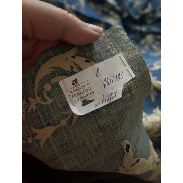 Blue Antique French Toile Fabric For Sale - Image 8 of 10