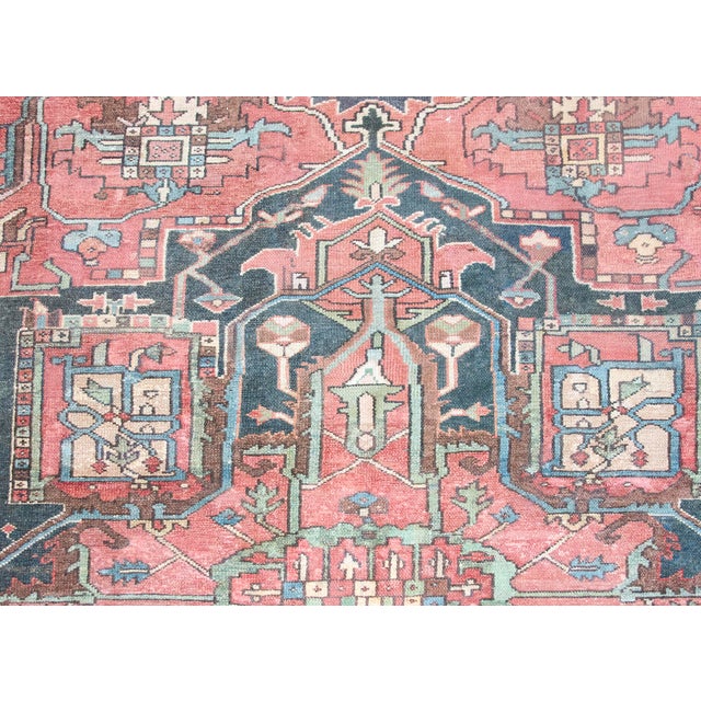 Traditional Early 20th Century Persian Heriz Rug For Sale - Image 3 of 15