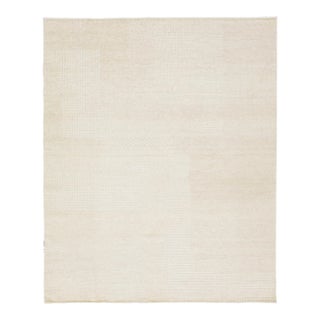 2020s Modern Beige Moroccan Style Wool Rug With Geometric Motif For Sale