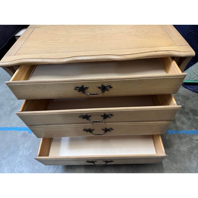 Vintage French Provincial Three-Drawer Commode- Light Wood Finish For Sale In San Francisco - Image 6 of 6
