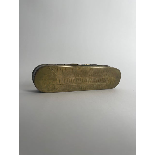Dutch Brass 18th Century Sailor's Tobacco Box With Calendar For Sale - Image 4 of 9