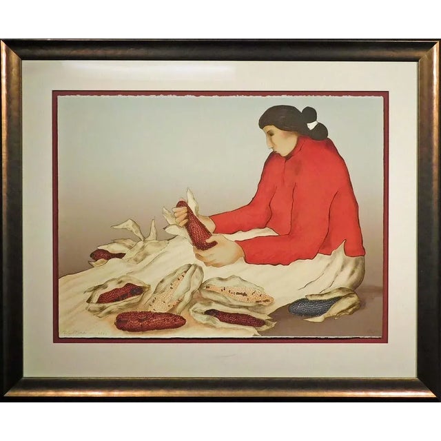 r.c Gorman "Harvest" 1982 Lithograph New Custom Frame Hand Signed For Sale