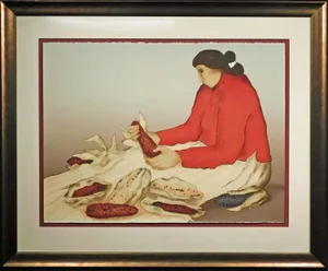 r.c Gorman "Harvest" 1982 Lithograph New Custom Frame Hand Signed