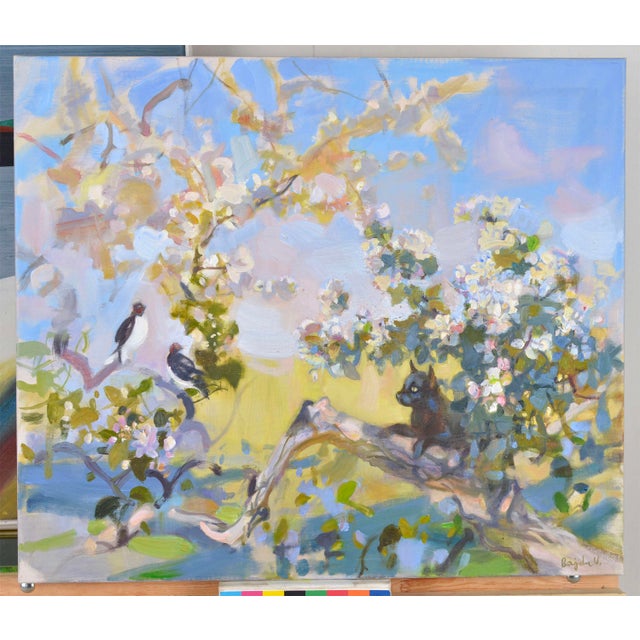 Valery Bayda, In Apple Tree, 2025, Oil Painting on Canvas, in Very Good conditions. Designed from 2000 This piece has an...