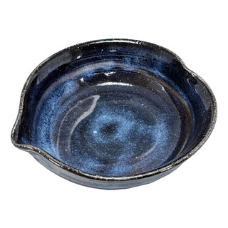 Ao-Hagi Blue Serving Bowl by Seigan Yamane For Sale