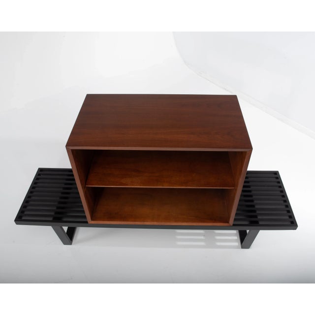 Brown George Nelson Basic Series Cabinet on Ebonized Herman Miller Bench 1960s - a Pair For Sale - Image 8 of 13