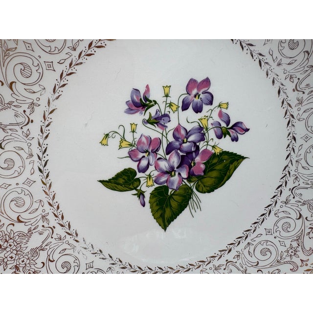 Farmhouse Vintage Mixed Fruit & Floral Mixed Porcelain Ceramic Plates-Set of Four For Sale - Image 3 of 12