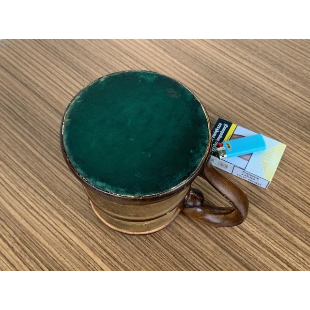 Mid-Century Leather & Porcelain Ceramic Tobacco Pot, 1950s For Sale - Image 12 of 13