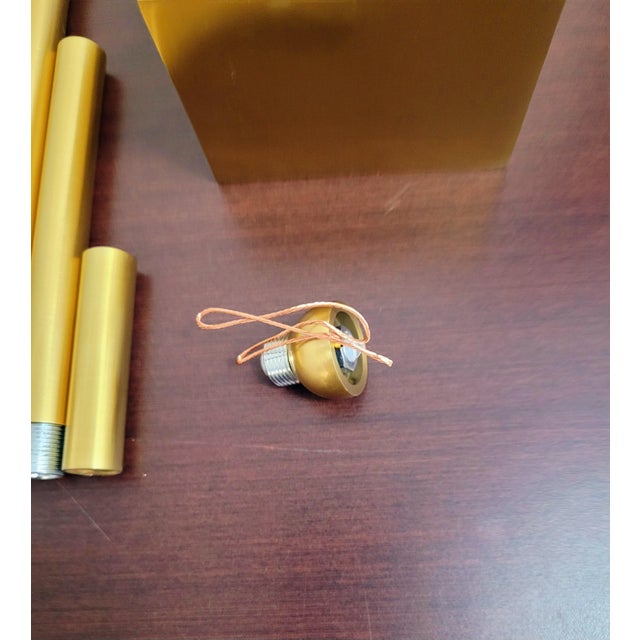 Metal 1990s Hudson Valley Lighting “Achilles 4132” Large 3‑Light Pendant — Acrylic & Brass For Sale - Image 7 of 10