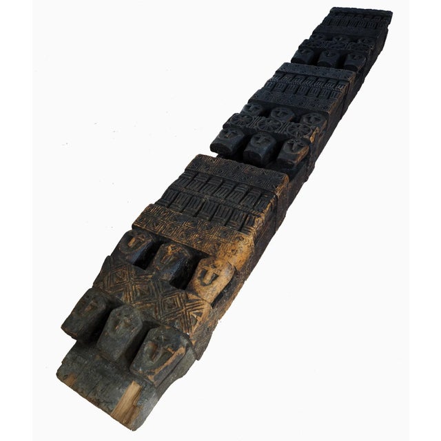Antique Hand-Carved Wooden Pillar Column, Afghanistan / Pakistan, 1890s For Sale - Image 11 of 12