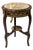 French Baroque Accent Table With Marble Top & Ornate Gold Details For Sale