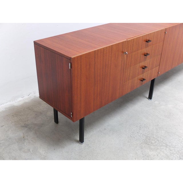 Modernist Belgian Sideboard in Metal & Teak by Roger De Winter for E.M.Y., 1960s For Sale - Image 16 of 17