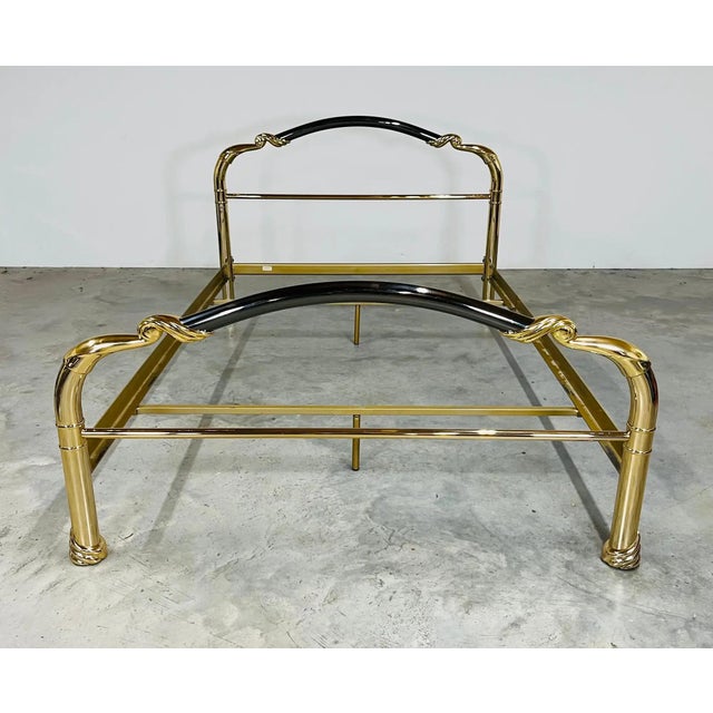 An exquisite and rare brass bed made in the 1980's by exclusive manufacturer Armoni Essebi in Italy. Each Essebi bed is a...
