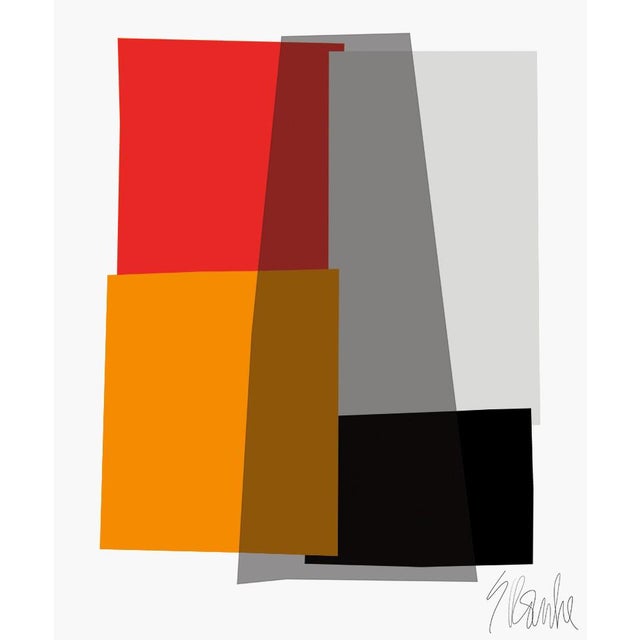 Red and Caramel Collage Fine Art Print 30" X 40" by Liz Roache For Sale In Boston - Image 6 of 6