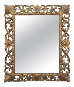 Large Ornamental French Italian Carved Giltwood Mirror