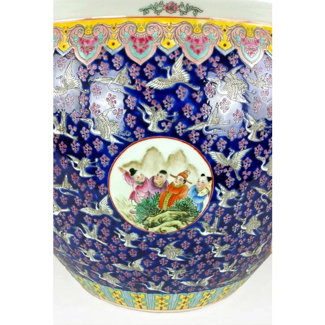 Blue Famille Rose Fish Bowl For Sale - Image 8 of 11
