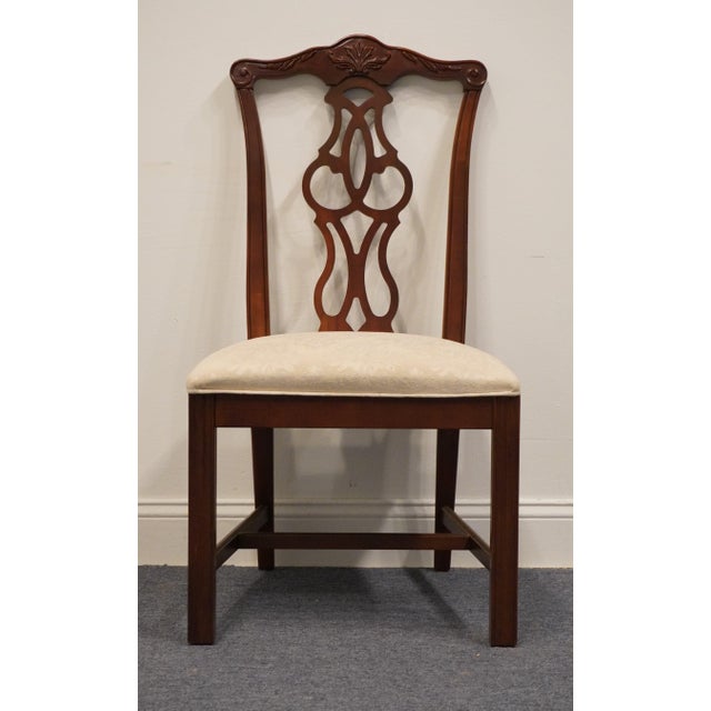 Stanley Furniture Stanley Furniture Solid Cherry Traditional Chippendale Style Dining Side Chair For Sale - Image 4 of 11