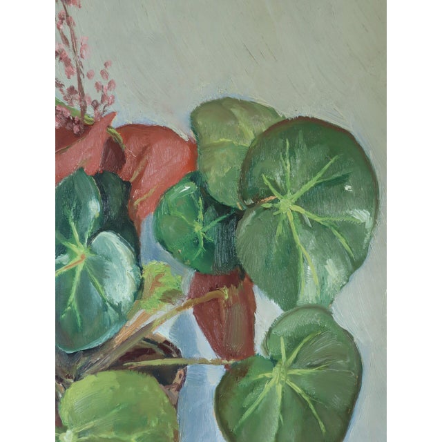 Green 1949 Mid-Century Modern 'Begonia & Apples' Vintage Original Still Life Oil Painting, Framed For Sale - Image 8 of 11