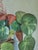 Green 1949 Mid-Century Modern 'Begonia & Apples' Vintage Original Still Life Oil Painting, Framed For Sale - Image 8 of 11