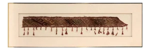 Large Framed Pre-Columbian Antique Peruvian Textile Fragment Chancay Culture