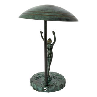 Swedish Grace Figural Table Lamp from Malmö Metallvarufabrik, 1939 For Sale