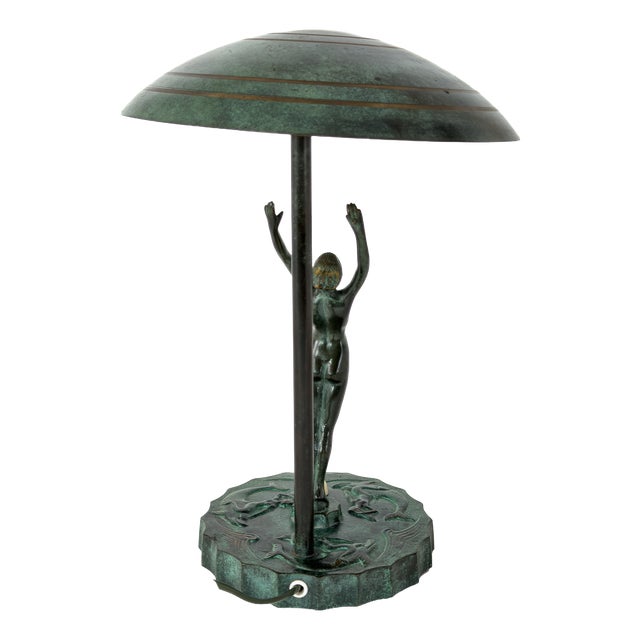 Swedish Grace Figural Table Lamp from Malmö Metallvarufabrik, 1939 For Sale