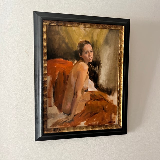 Gold Modern European Lady’s Portrait Titled Tanya Made in 1981 by A.Zuyev For Sale - Image 8 of 12