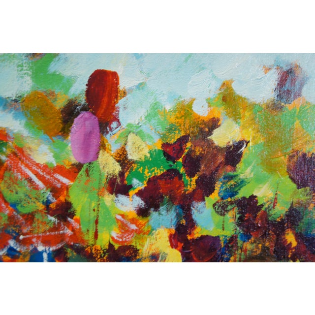 Yellow Bardolli Impressionist Childrens Carnival Merry Go Round Oil Painting For Sale - Image 8 of 12