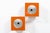 Mid-Century Modern Vintage Mid Century Modern Attributed to Disderot Orange Metal Wall Light Sconces For Sale - Image 3 of 10