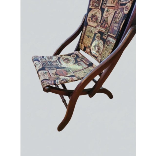 Late 19th Century Victorian Eastlake Carved Wood Folding Parlor Chair For Sale - Image 4 of 5