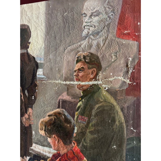 1960s 1960’s Social Realism Soviet Large Scale Painting For Sale - Image 5 of 10