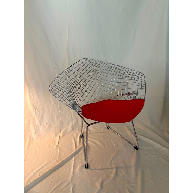 Mid-Century Modern Vintage Attributed to Knoll Bertoia Diamond Lounge Chair For Sale - Image 3 of 4
