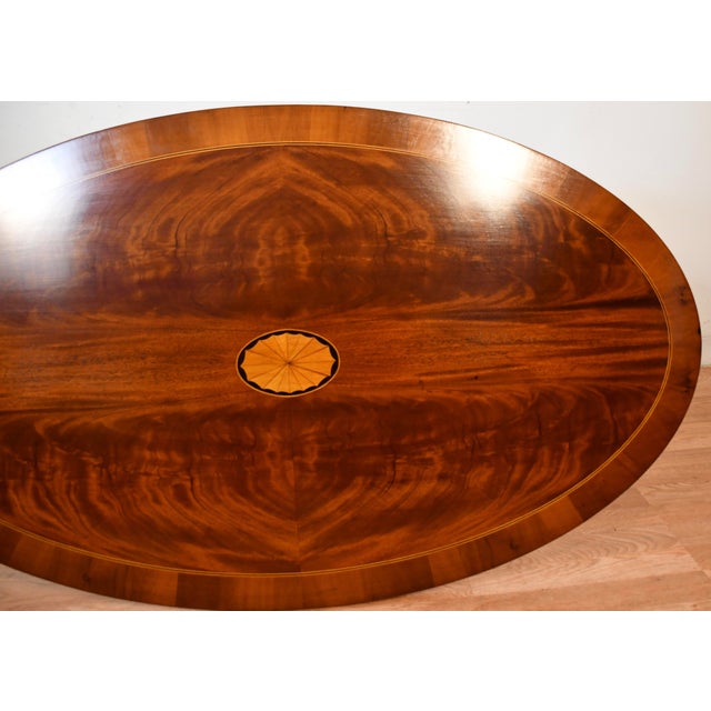 Hekman Furniture 1920 Antique Hekman English Regency Mahogany Banded Satinwood Inlay Coffee Table For Sale - Image 4 of 10