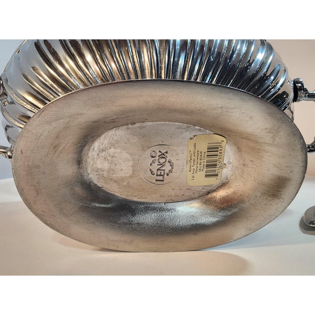 Lenox Metal Soup Tureen With Lid and Spoon For Sale - Image 4 of 6