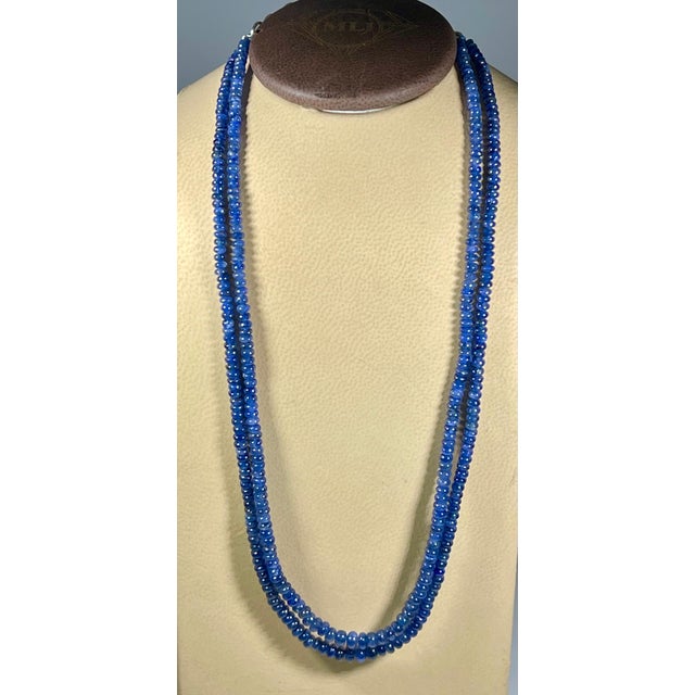 105 Carat Natural Sapphire Bead Two-Strand Necklace Sterling Silver Clasp For Sale - Image 14 of 18
