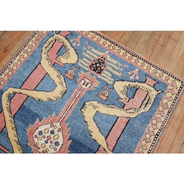 Vintage Turkish Snake Pattern Rug - 3'5" x 5'7" For Sale - Image 4 of 18