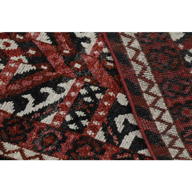 Textile Rug & Kilim’s Tribal Style Runner Rug in Red and Black With Geometric Patterns For Sale - Image 7 of 7