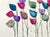Modern Floating Flowers Watercolor Painting by Sandra Wright For Sale - Image 3 of 3