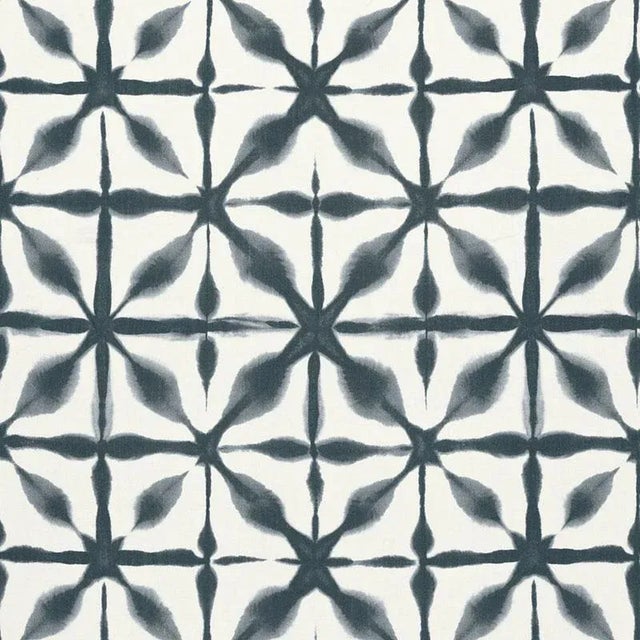 Sample- Schumacher Andromeda Linen Fabric in Indigo For Sale