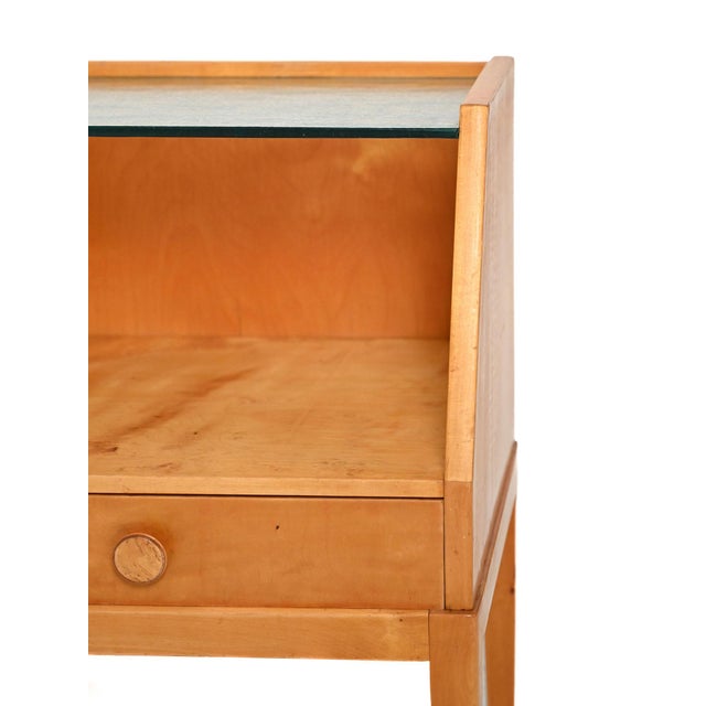 Vintage Scandinavian Bedside Table in Birch Burl, 1940s For Sale - Image 6 of 11