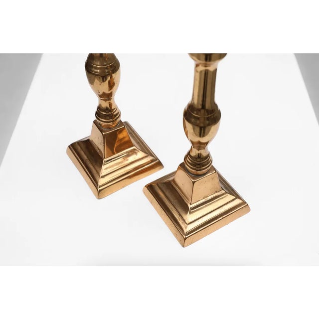 Gold French Candlesticks in Bronze, 1890s, Set of 2 For Sale - Image 8 of 11
