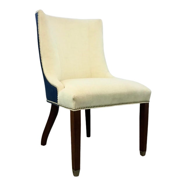 Lillian August Transitional Ivory and Blue Thayer Dining Chair/Desk Chair U101-D1 For Sale