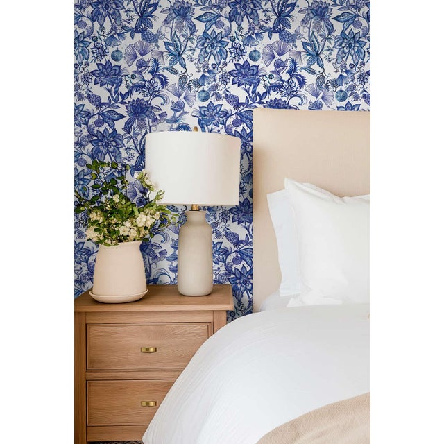 This wallpaper design, which we call, Floral &amp; the Frog, started as our take on a classic watercolor chinoiserie...